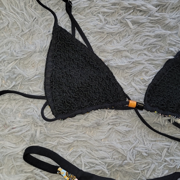 Black Textured Bikini Set - Picture 2 of 6